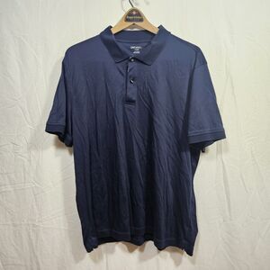 UnTuckit Polo Shirt Mens XL Navy Blue 100% Cotton Regular Fit Damaschino 35510